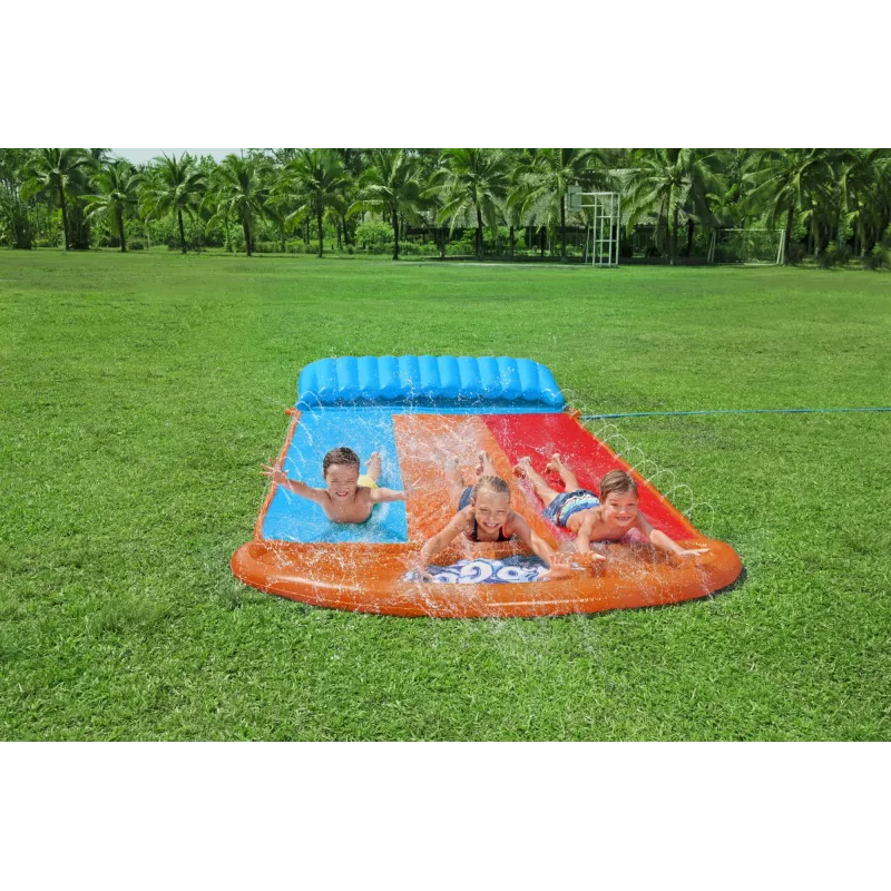 Bestway H2OGO! Triple-Rutsche mit Tsunami Splash Rampe 4,88 m