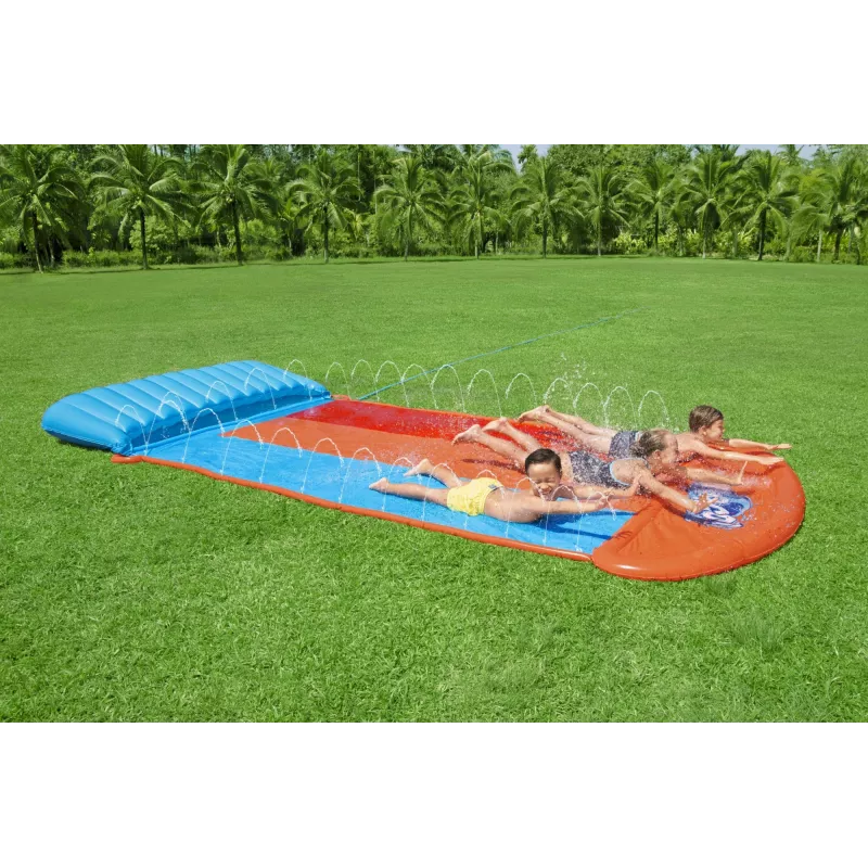 Bestway H2OGO! Triple-Rutsche mit Tsunami Splash Rampe 4,88 m