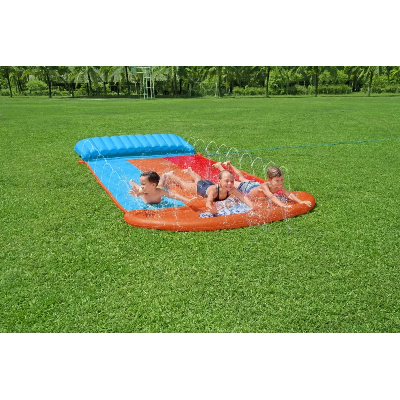 Bestway H2OGO! Triple-Rutsche mit Tsunami Splash Rampe 4,88 m