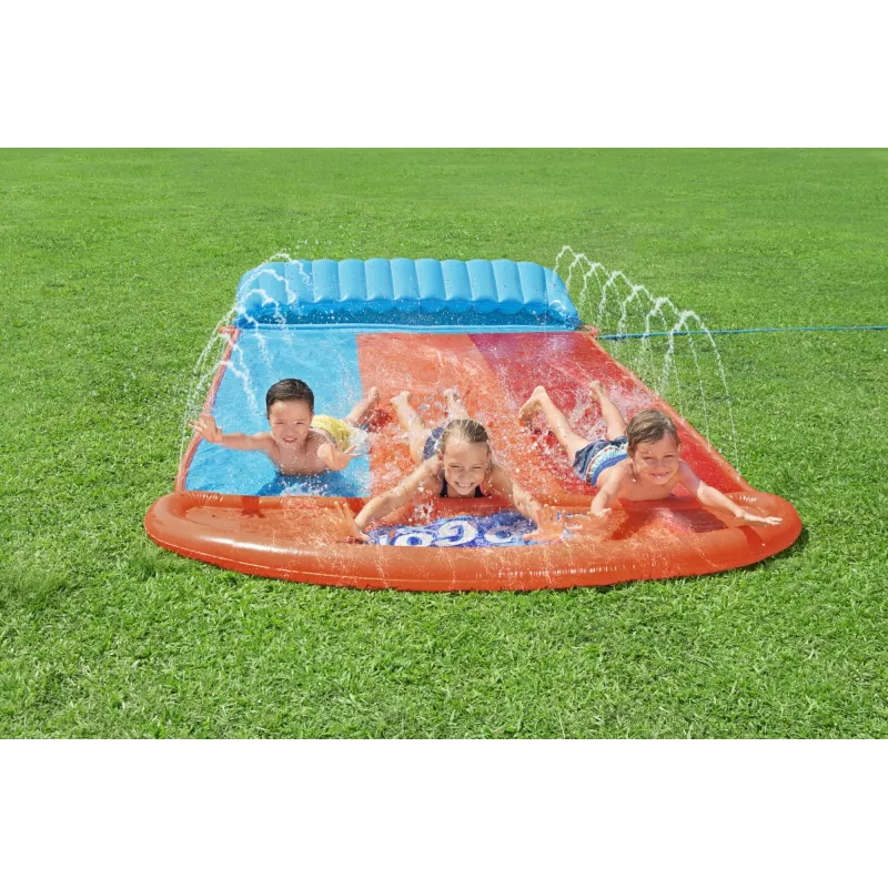 Bestway H2OGO! Triple-Rutsche mit Tsunami Splash Rampe 4,88 m