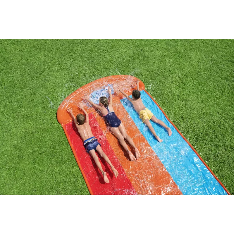 Bestway H2OGO! Triple-Rutsche mit Tsunami Splash Rampe 4,88 m