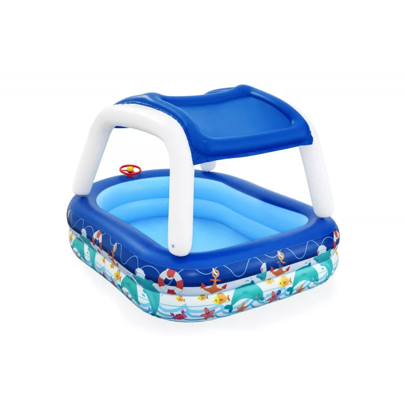 Bestway Sea Captain Aufblasbarer Familienpool mit UV Careful Sonnensegel
