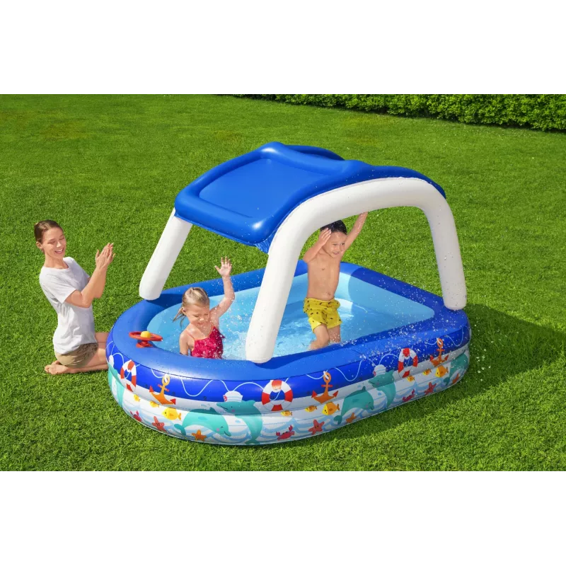 Bestway Sea Captain Aufblasbarer Familienpool mit UV Careful Sonnensegel