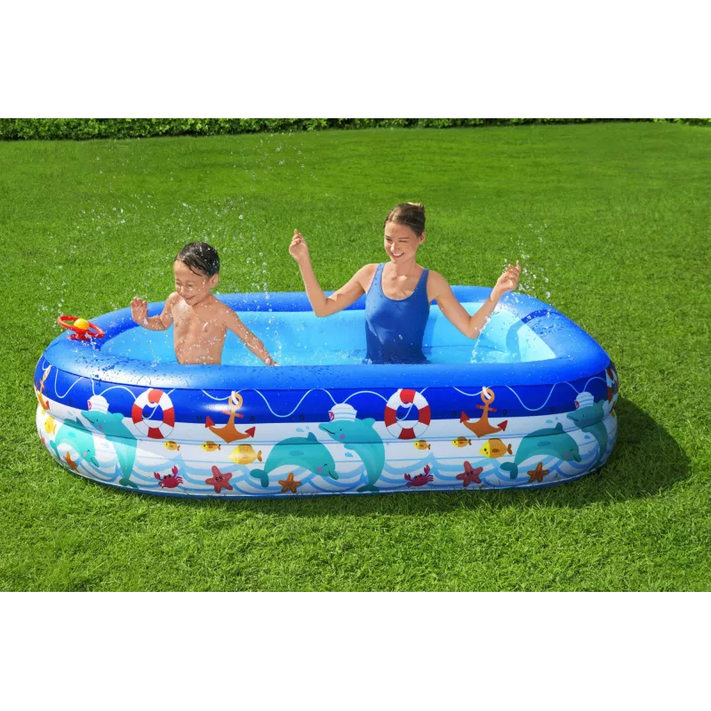 Bestway Sea Captain Aufblasbarer Familienpool mit UV Careful Sonnensegel