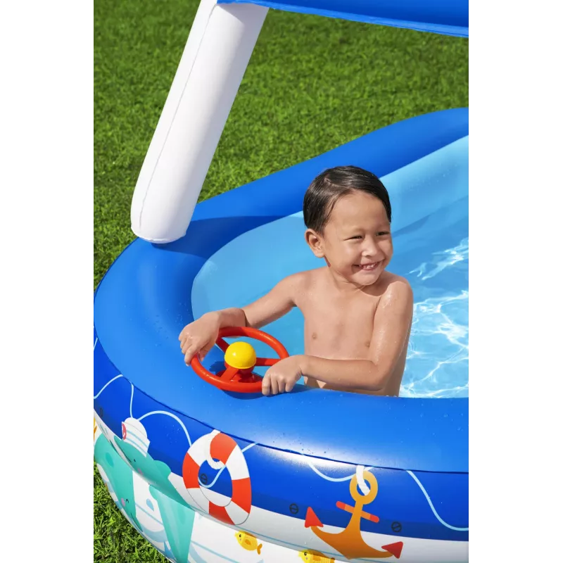 Bestway Sea Captain Aufblasbarer Familienpool mit UV Careful Sonnensegel