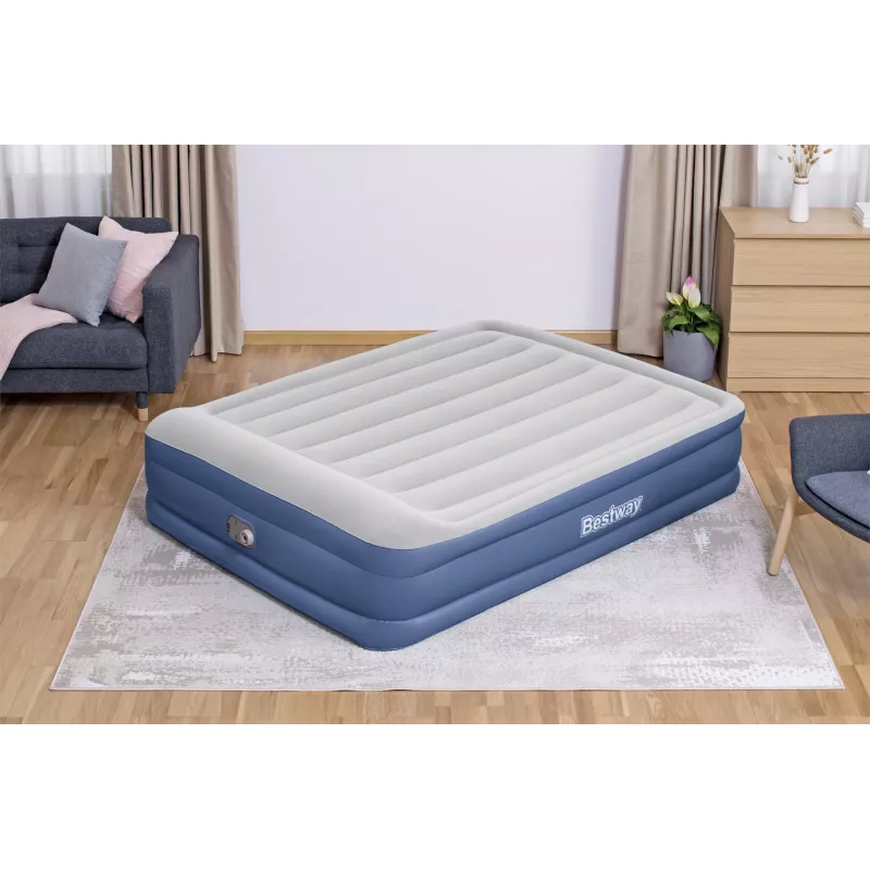 Bestway Tritech Luftbett Queen mit integrierter AC-Pumpe und antimikrobieller Beschichtung 2,03 m x 1,52 m x 46 cm