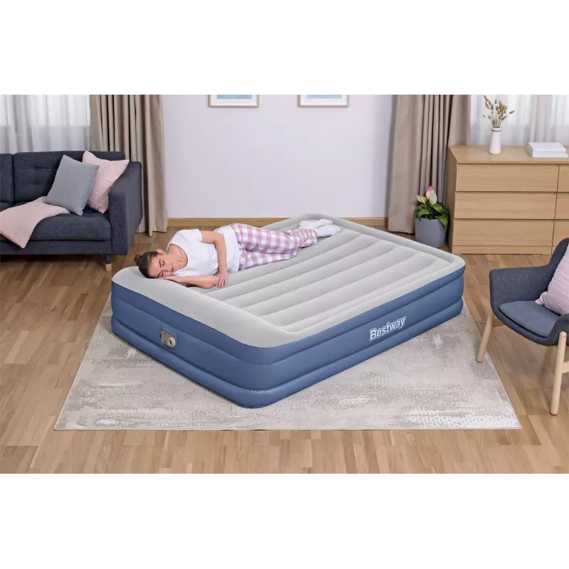 Bestway Tritech Luftbett Queen mit integrierter AC-Pumpe und antimikrobieller Beschichtung 2,03 m x 1,52 m x 46 cm