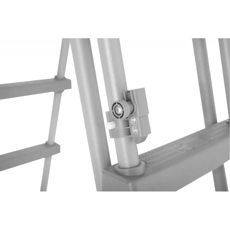 Bestway Flip & Lock Aufstellpoolleiter 1,32 m, Leiter, Grau, Metall, Kunststoff, 150 kg, 4 Stufen, EN16582