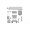 Bestway Flip & Lock Aufstellpoolleiter 1,32 m, Leiter, Grau, Metall, Kunststoff, 150 kg, 4 Stufen, EN16582