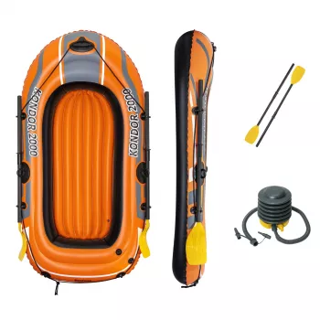 Bestway HYDRO-FORCE Aufblasbares Boot - inklusive Ruder und Fußpumpe