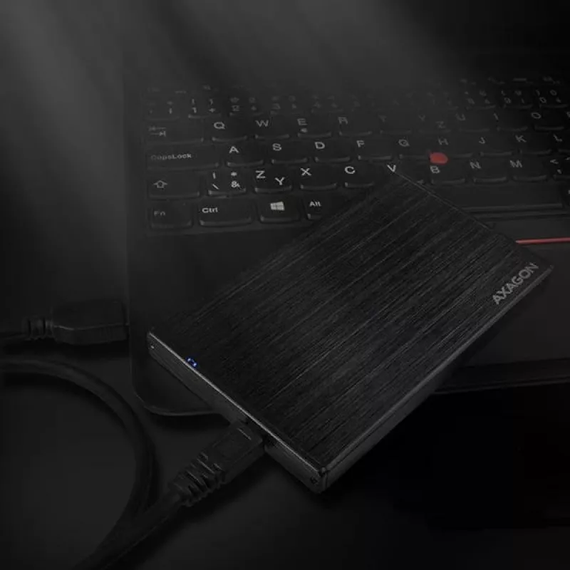 AXAGON EE25-XA - HDD / SSD-Gehäuse - 2.5 Zoll - SATA - Serial ATA II - Serial ATA III - 0,48 Gbit/s - USB Konnektivität - Schwarz