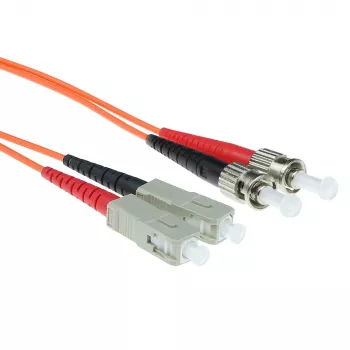 ACT 2 Meter LSZH Multimode 62,5/125 OM1 Glasfaser-Patchkabel Duplex mit ST- und SC-Steckern
