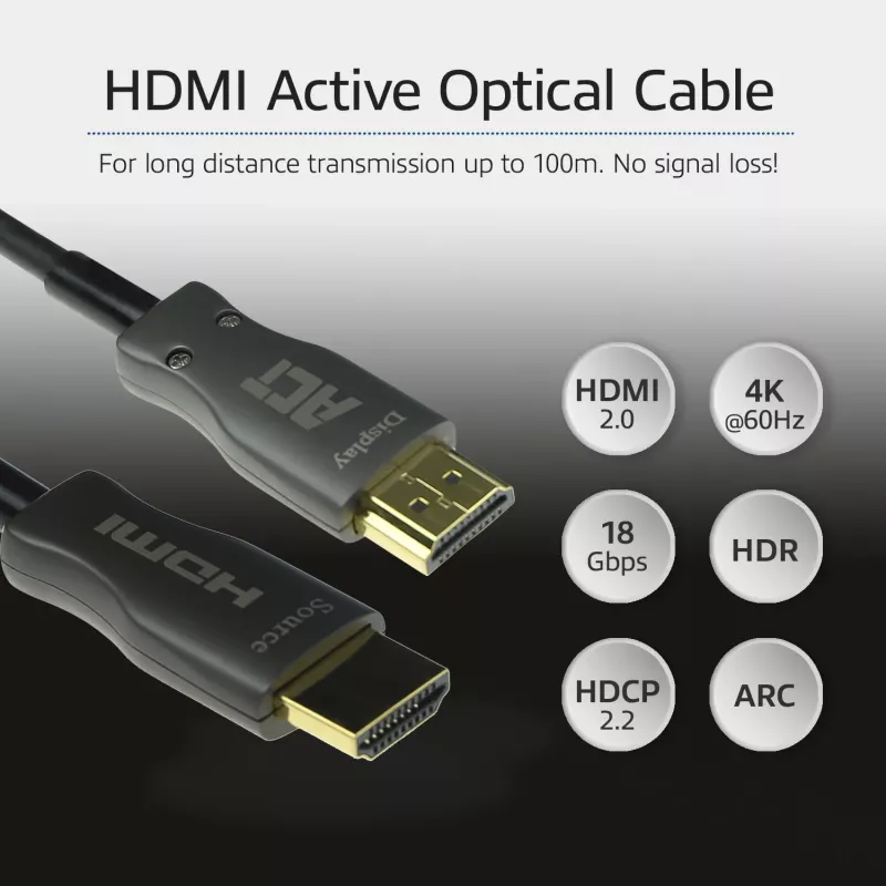 ACT 60 Meter HDMI Premium 4K aktives optisches Kabel v2.0 HDMI-A Stecker – HDMI-A Stecker