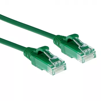 ACT Green 10 Meter LSZH U/UTP CAT6 Datacenter Slimline Patchkabel, rastnasenfrei mit RJ45-Steckern