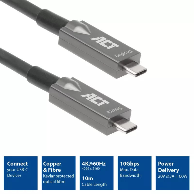 ACT USB-C 3.2 Gen2 aktives optisches Kabel (AOC) Verbindungskabel, 5 m