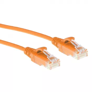 ACT Orange 0,15 Meter LSZH U/UTP CAT6 Datacenter Slimline Patchkabel rastnasenfrei mit RJ45-Steckern