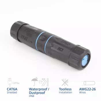 ACT SD6521 CAT6A Outdoor-IP68-Kabelkupplung