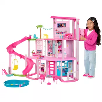 Barbie Dreamhouse Puppenhaus mit Pool & Rutsche - 75+ Teile (HMX10)