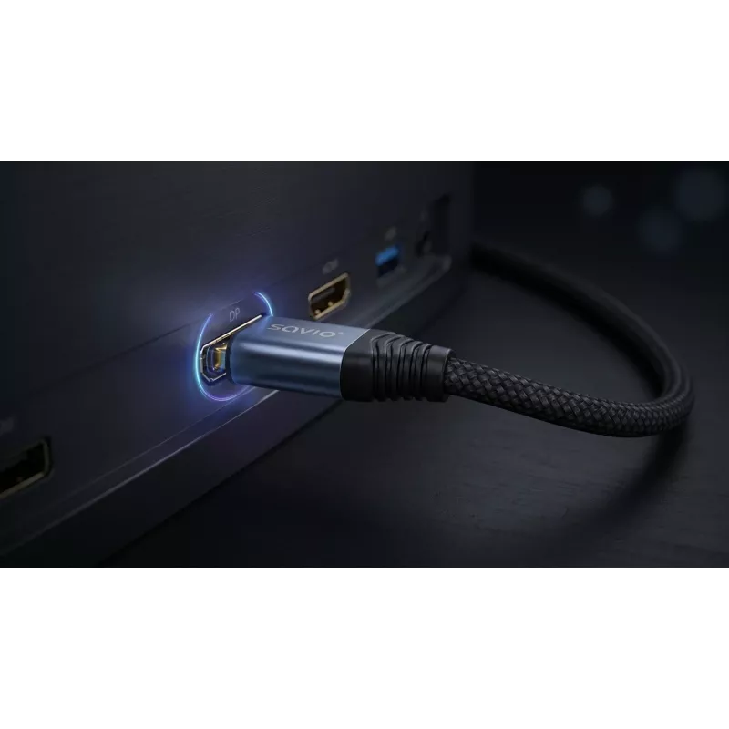 SAVIO CL-210 DisplayPort 2.1 Kabel 2m Schwarz