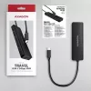 AXAGON HUE-C2C USB-C 5 Gbps Reise-Hub, 2x USB-A + 2x USB-C, USB-C Power IN, 19 cm Kabel