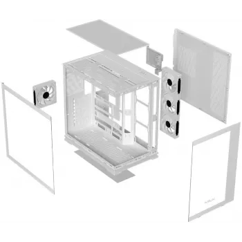 Krux Atron White Mid-Tower PC-Gehäuse mit gehärtetem Glas
