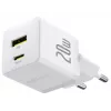 Baseus Palm 20W USB-C + USB-A Wandladegerät, Weiß