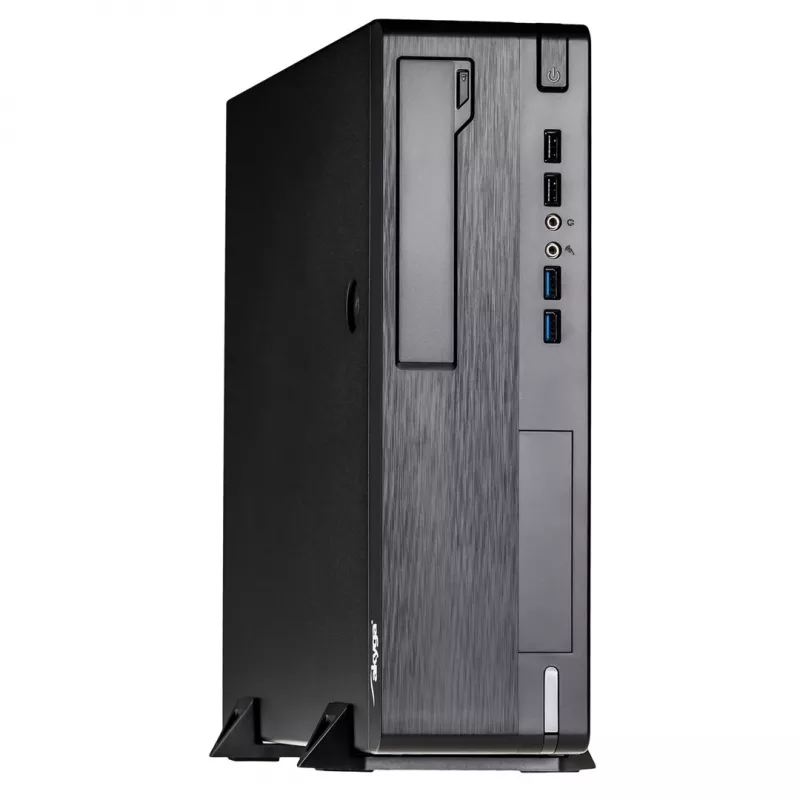 Akyga AK-502-02BK SFF-PC-Gehäuse, Micro-ATX / Mini-ITX, 2x USB 3.0, ohne Netzteil, schwarz