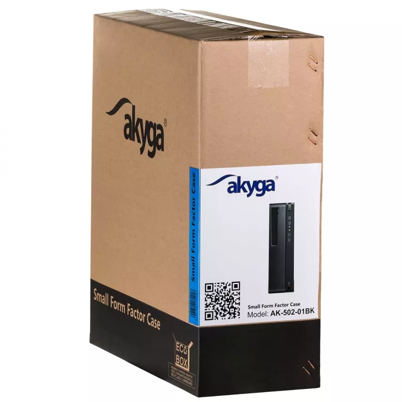 Akyga AK-502-02BK SFF-PC-Gehäuse, Micro-ATX / Mini-ITX, 2x USB 3.0, ohne Netzteil, schwarz