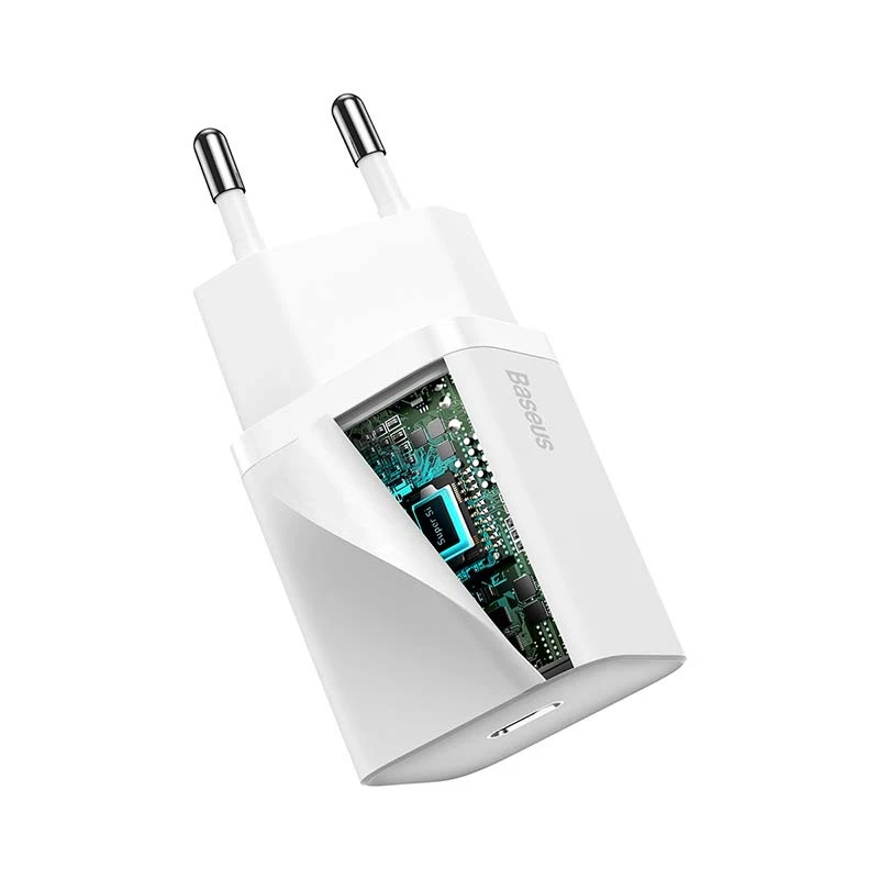 Baseus Super Si Quick Charger 20W USB-C mit Kabel (Weiß)