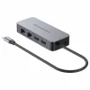 CONCEPTRONIC USB-C auf 2x Gigabit Ethernet + 2x USB-A 3.2 Gen 1 Adapter, 0,3m, Grau