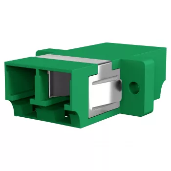EFB Elektronik 53343.32 LWL-Kupplung LC/APC Duplex, OS2 Singlemode, grün, mit Shutter