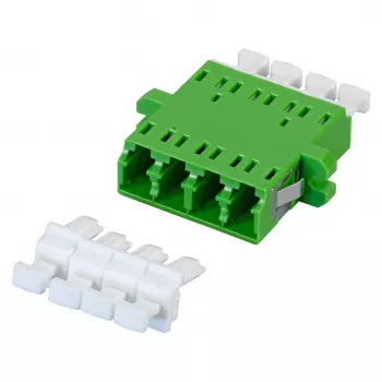 EFB Elektronik 53353.32 LWL-Kupplung LC/APC Quad, OS2 Singlemode, grün, mit Shutter