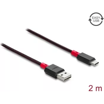 Delock EASY-USB 2.0 Kabel Typ-A Stecker auf USB Typ-C Stecker 2 m Schwarz