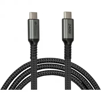 GoodConnections USB-C 2.0 (ST-ST) 3m Verbindungskabel Textilummantelung 240W Anthrazit