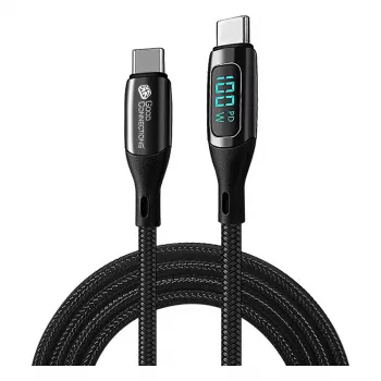 Good Connections USB 2.0 Lade- und Datenkabel 100W mit Digitalanzeige USB-C auf USB-C 1m Schwarz