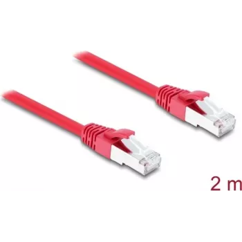 Delock RJ45-Netzwerkkabel Cat.6A S/FTP 2 m Rot (81185)