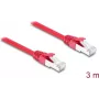 Delock RJ45-Netzwerkkabel Cat.6A S/FTP 3 m Rot (81186)