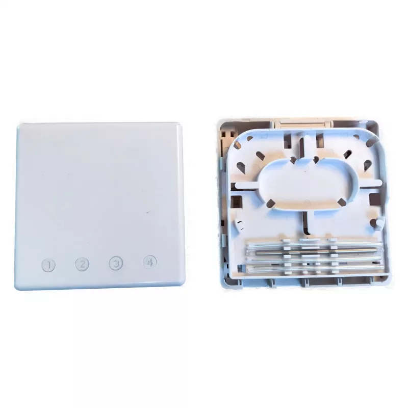 EFB Elektronik FTTH-Box für 4 SC-S- oder LC-D-Kupplungen 80x80 mit Kabelführung, Schrumpfversion