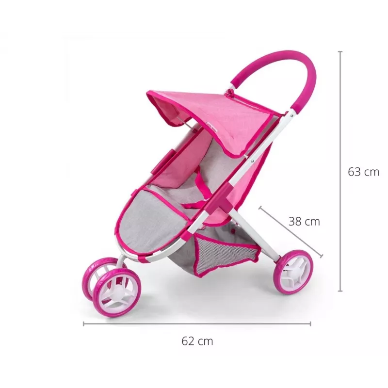 MILLY MALLY Puppenwagen Susie Prestige – Rosa/Grau/Weiß
