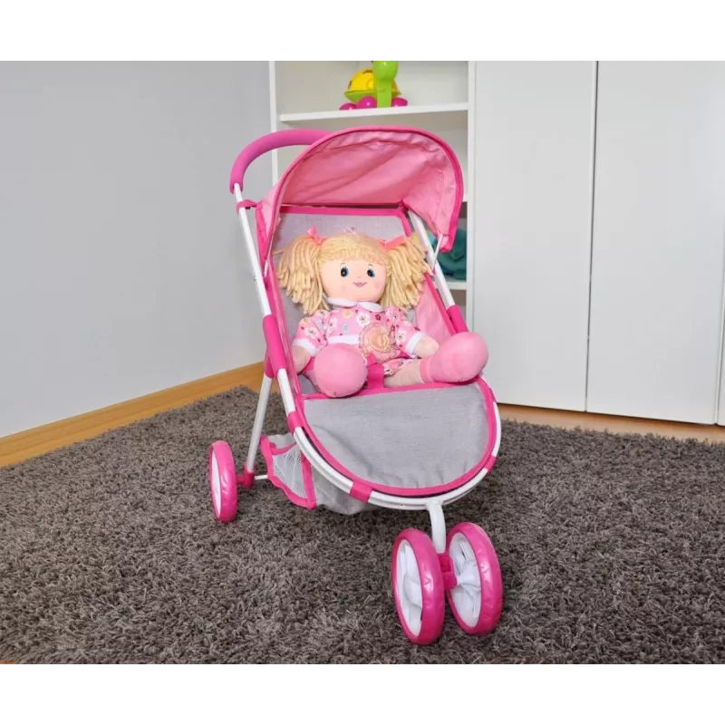 MILLY MALLY Puppenwagen Susie Prestige – Rosa/Grau/Weiß