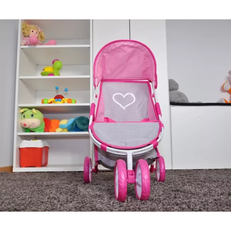 MILLY MALLY Puppenwagen Susie Prestige – Rosa/Grau/Weiß