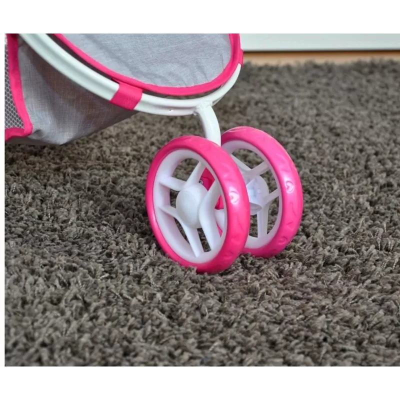 MILLY MALLY Puppenwagen Susie Prestige – Rosa/Grau/Weiß