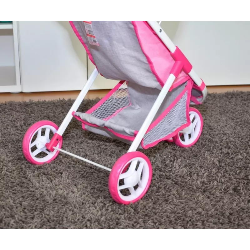 MILLY MALLY Puppenwagen Susie Prestige – Rosa/Grau/Weiß