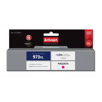 Activejet AH-973MRX Kompatible Tintenpatrone, Premium, 105 ml, Magenta, Ersatz für HP 973XL F6T82AE