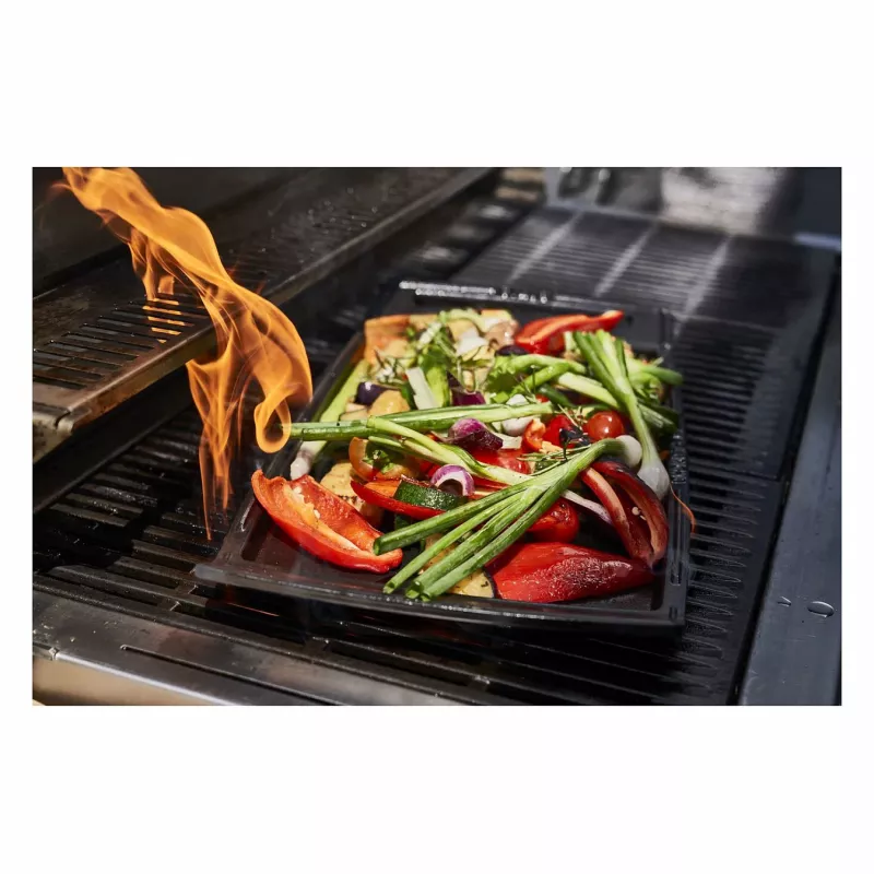 Staub Plancha induktionsfähige Gusseisen-Grillplatte, 38 cm, Schwarz