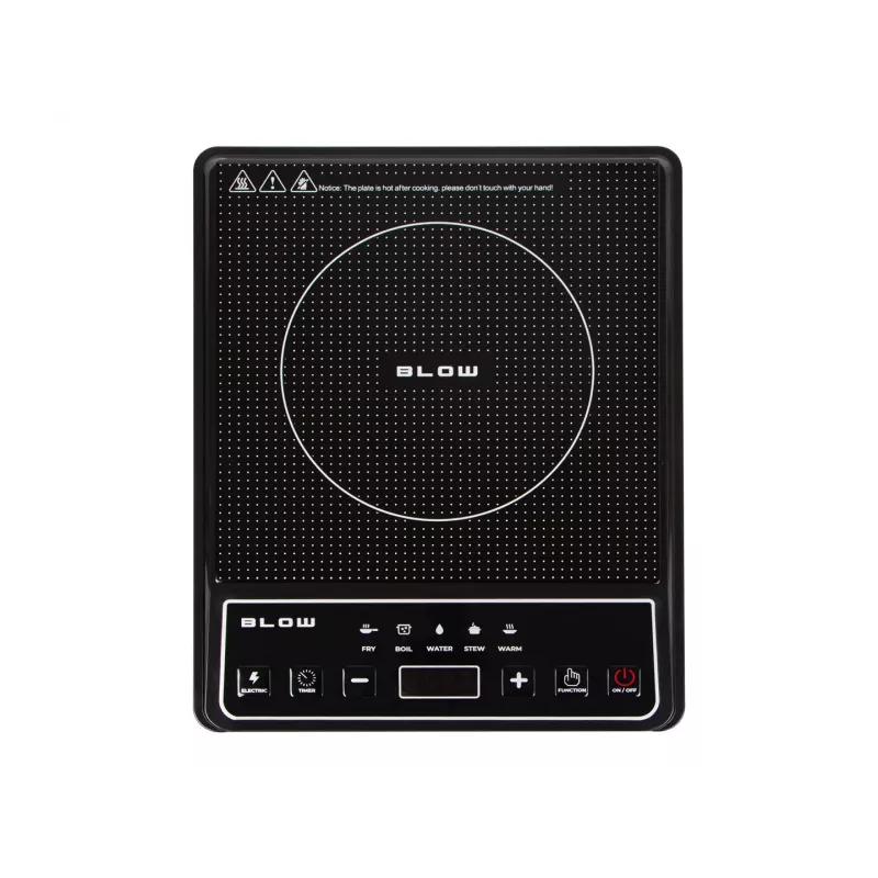 BLOW Induktionskochfeld, Einzelkochzone, verstellbare Kochplatte, 2000W, Schwarz