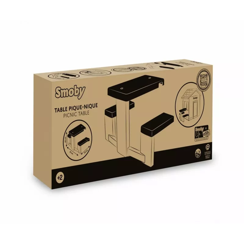 SMOBY Life Kinder-Picknicktisch Grün/Grau