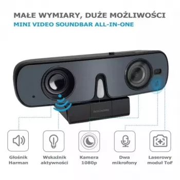 ROCWARE RC08P Kamera, Schwarz, USB, 1080i/720p, integriertes Mikrofon