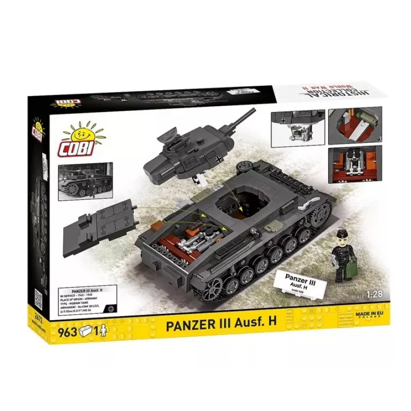 COBI Historical Collection Panzer III Ausf. H Bausatz, 963 Teile