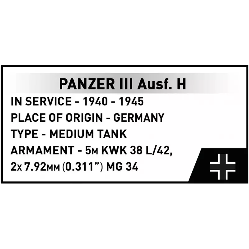 COBI Historical Collection Panzer III Ausf. H Bausatz, 963 Teile